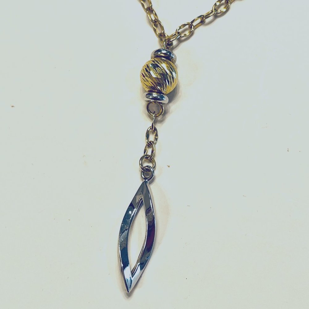 Genuine Sterling Silver and Gold Spirals Necklace